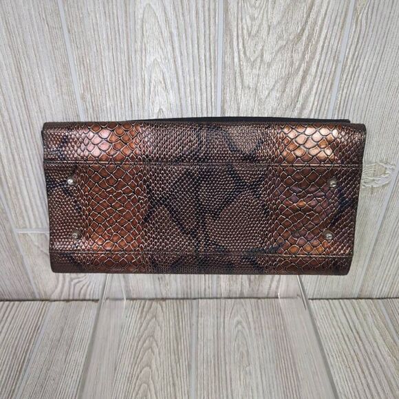 Miche Womens Jen Snake Python Print Shell Bag Purse Cover Copper Brown Black - Picture 2 of 5